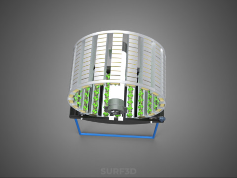 CIRCULAR ROTARY HYDROPONIC SPIN GARDEN PLANT FARM SYSTEM WHEEL Modèle 3D