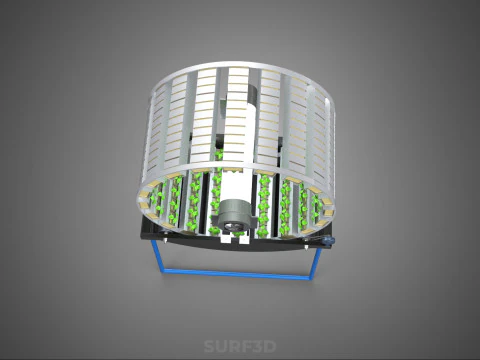 CIRCULAR ROTARY HYDROPONIC SPIN GARDEN PLANT FARM SYSTEM WHEEL 3D Model