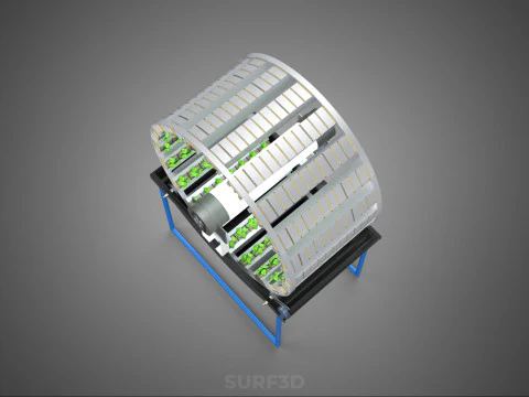 CIRCULAR ROTARY HYDROPONIC SPIN GARDEN PLANT FARM SYSTEM WHEEL 3D Model