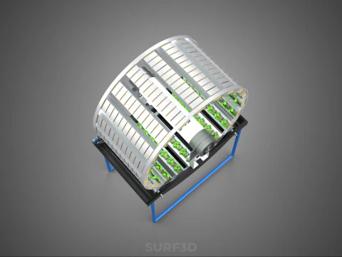 CIRCULAR ROTARY HYDROPONIC SPIN GARDEN PLANT FARM SYSTEM WHEEL 3D Model