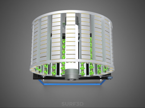 CIRCULAR ROTARY HYDROPONIC SPIN GARDEN PLANT FARM SYSTEM WHEEL Modèle 3D