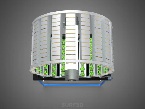 CIRCULAR ROTARY HYDROPONIC SPIN GARDEN PLANT FARM SYSTEM WHEEL 3D Model