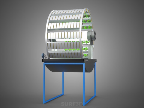 CIRCULAR ROTARY HYDROPONIC SPIN GARDEN PLANT FARM SYSTEM WHEEL Modèle 3D