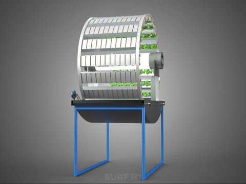 CIRCULAR ROTARY HYDROPONIC SPIN GARDEN PLANT FARM SYSTEM WHEEL 3D Model