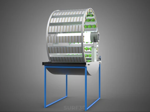 CIRCULAR ROTARY HYDROPONIC SPIN GARDEN PLANT FARM SYSTEM WHEEL 3D Model