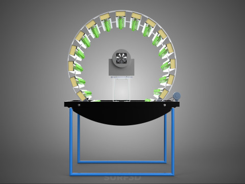 CIRCULAR ROTARY HYDROPONIC SPIN GARDEN PLANT FARM SYSTEM WHEEL Modèle 3D