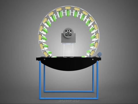 CIRCULAR ROTARY HYDROPONIC SPIN GARDEN PLANT FARM SYSTEM WHEEL 3D Model