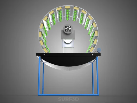 CIRCULAR ROTARY HYDROPONIC SPIN GARDEN PLANT FARM SYSTEM WHEEL 3D Model