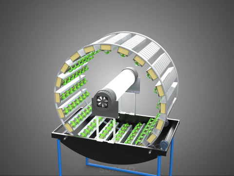 CIRCULAR ROTARY HYDROPONIC SPIN GARDEN PLANT FARM SYSTEM WHEEL 3D Model