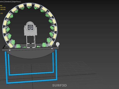CIRCULAR ROTARY HYDROPONIC SPIN GARDEN PLANT FARM SYSTEM WHEEL 3D Model