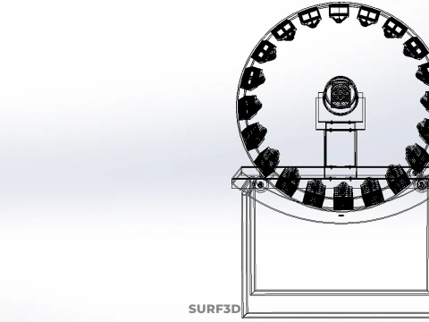 CIRCULAR ROTARY HYDROPONIC SPIN GARDEN PLANT FARM SYSTEM WHEEL 3D Model