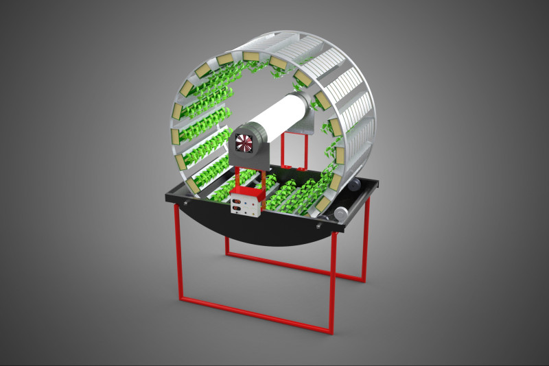 IOT CONTROL ROTARY HYDROPONIC GARDEN PLANT FARMING SYSTEM WHEEL Modello 3D .c4d .max .obj .3ds .fbx .stl .blend 