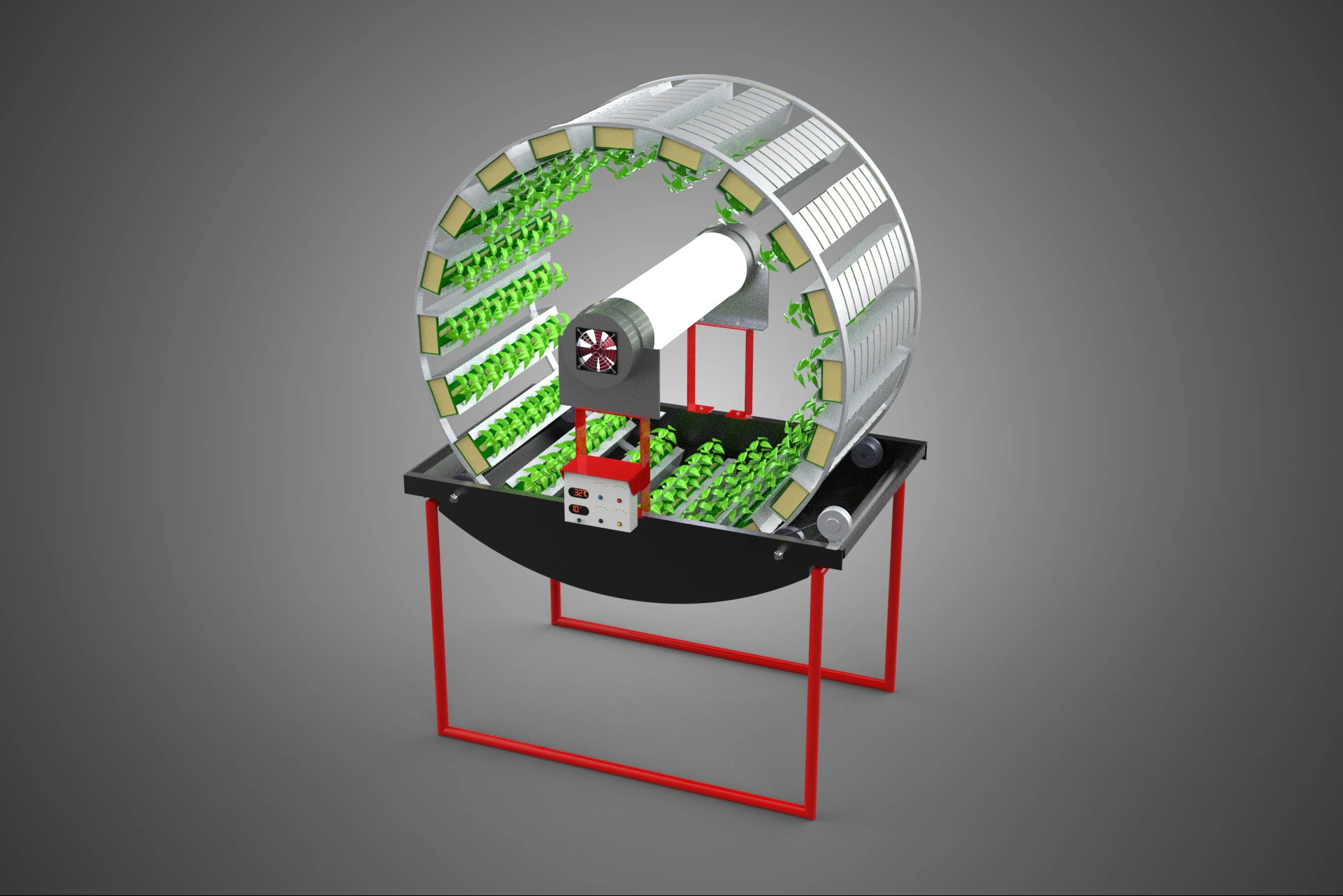 IOT CONTROL ROTARY HYDROPONIC GARDEN PLANT FARMING SYSTEM WHEEL 3D Model .c4d .max .obj .3ds .fbx .stl .blend 