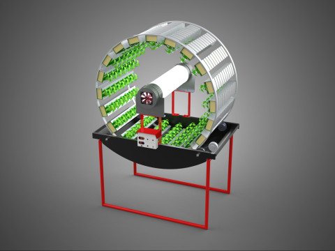 IOT CONTROL ROTARY HYDROPONIC GARDEN PLANT FARMING SYSTEM WHEEL 3D मॉडल