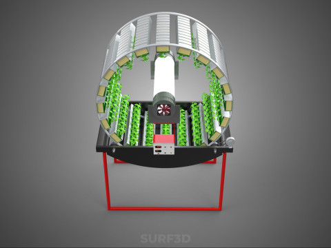IOT CONTROL ROTARY HYDROPONIC GARDEN PLANT FARMING SYSTEM WHEEL Modello 3D