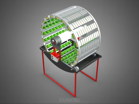 IOT CONTROL ROTARY HYDROPONIC GARDEN PLANT FARMING SYSTEM WHEEL 3D Model