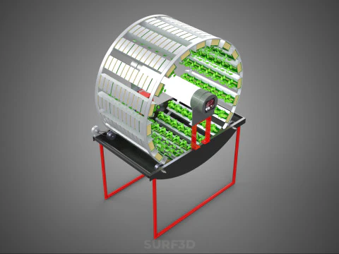 IOT CONTROL ROTARY HYDROPONIC GARDEN PLANT FARMING SYSTEM WHEEL 3D Model