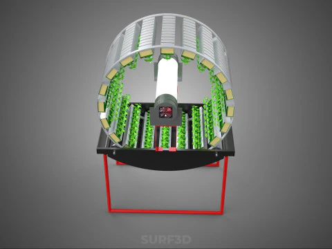 IOT CONTROL ROTARY HYDROPONIC GARDEN PLANT FARMING SYSTEM WHEEL 3D Model