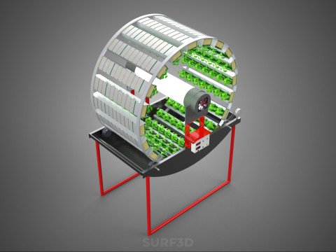 IOT CONTROL ROTARY HYDROPONIC GARDEN PLANT FARMING SYSTEM WHEEL Modello 3D