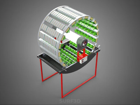 IOT CONTROL ROTARY HYDROPONIC GARDEN PLANT FARMING SYSTEM WHEEL 3D Model