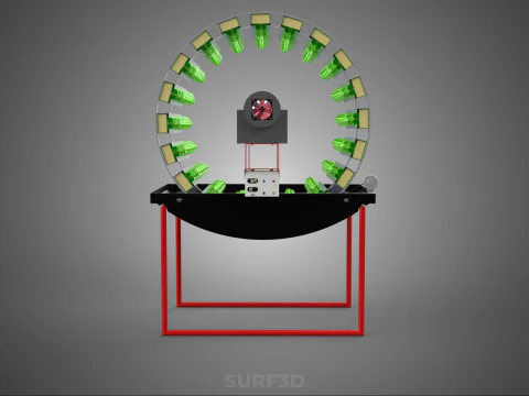 IOT CONTROL ROTARY HYDROPONIC GARDEN PLANT FARMING SYSTEM WHEEL 3D Model