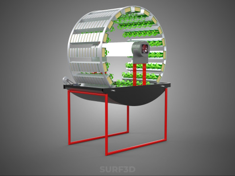 IOT CONTROL ROTARY HYDROPONIC GARDEN PLANT FARMING SYSTEM WHEEL Modello 3D