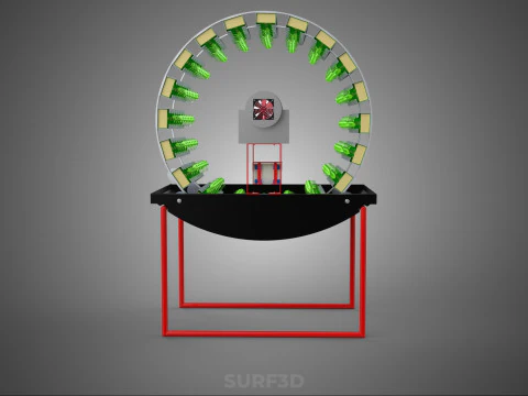 IOT CONTROL ROTARY HYDROPONIC GARDEN PLANT FARMING SYSTEM WHEEL 3D Model