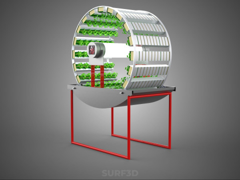 IOT CONTROL ROTARY HYDROPONIC GARDEN PLANT FARMING SYSTEM WHEEL Modello 3D