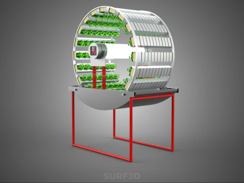 IOT CONTROL ROTARY HYDROPONIC GARDEN PLANT FARMING SYSTEM WHEEL 3D Model