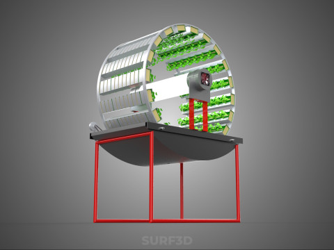 IOT CONTROL ROTARY HYDROPONIC GARDEN PLANT FARMING SYSTEM WHEEL Modello 3D