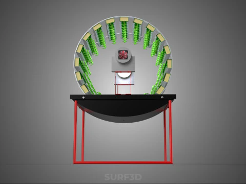 IOT CONTROL ROTARY HYDROPONIC GARDEN PLANT FARMING SYSTEM WHEEL 3D Model