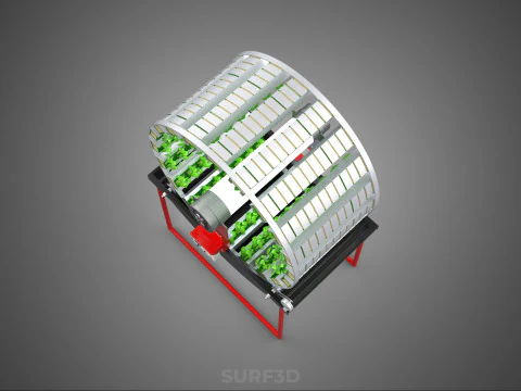 IOT CONTROL ROTARY HYDROPONIC GARDEN PLANT FARMING SYSTEM WHEEL 3D Model