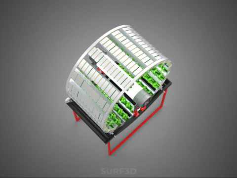 IOT CONTROL ROTARY HYDROPONIC GARDEN PLANT FARMING SYSTEM WHEEL 3D Model