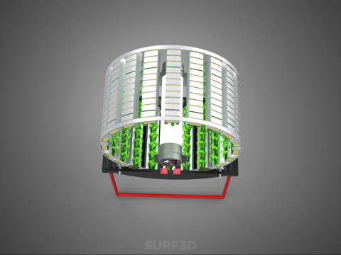IOT CONTROL ROTARY HYDROPONIC GARDEN PLANT FARMING SYSTEM WHEEL Modello 3D