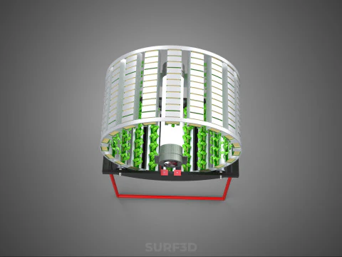 IOT CONTROL ROTARY HYDROPONIC GARDEN PLANT FARMING SYSTEM WHEEL 3D Model