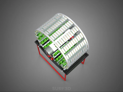 IOT CONTROL ROTARY HYDROPONIC GARDEN PLANT FARMING SYSTEM WHEEL 3D Model