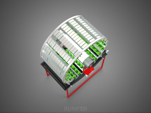 IOT CONTROL ROTARY HYDROPONIC GARDEN PLANT FARMING SYSTEM WHEEL Modello 3D