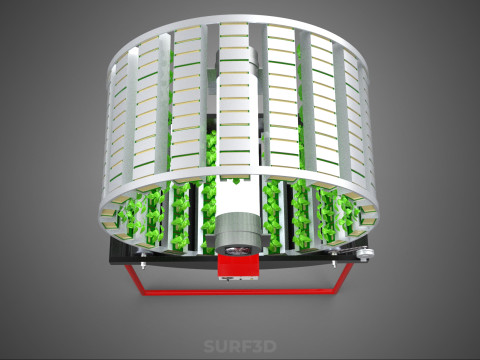 IOT CONTROL ROTARY HYDROPONIC GARDEN PLANT FARMING SYSTEM WHEEL Modello 3D