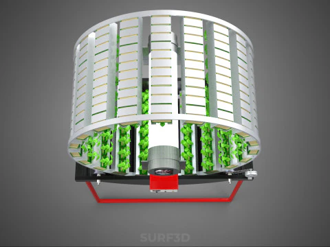 IOT CONTROL ROTARY HYDROPONIC GARDEN PLANT FARMING SYSTEM WHEEL 3D Model
