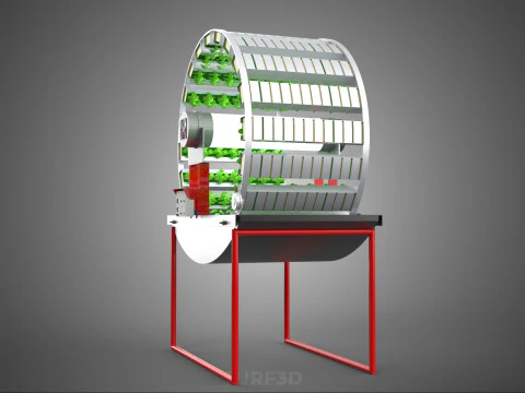 IOT CONTROL ROTARY HYDROPONIC GARDEN PLANT FARMING SYSTEM WHEEL 3D Model