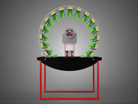 IOT CONTROL ROTARY HYDROPONIC GARDEN PLANT FARMING SYSTEM WHEEL 3D Model