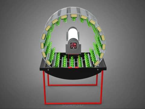 IOT CONTROL ROTARY HYDROPONIC GARDEN PLANT FARMING SYSTEM WHEEL 3D Model