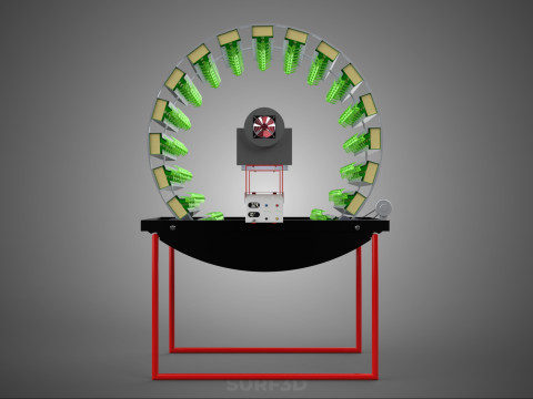 IOT CONTROL ROTARY HYDROPONIC GARDEN PLANT FARMING SYSTEM WHEEL Modello 3D