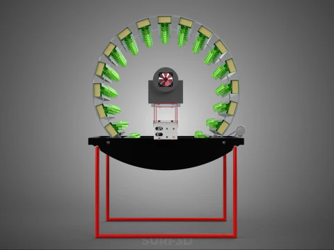 IOT CONTROL ROTARY HYDROPONIC GARDEN PLANT FARMING SYSTEM WHEEL 3D Model