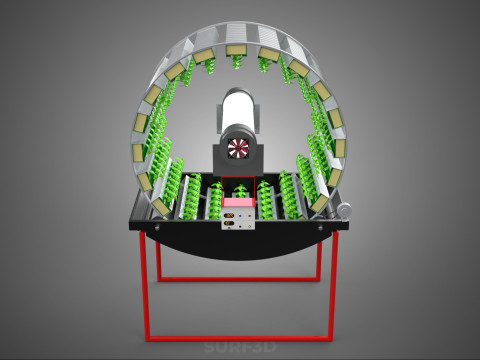 IOT CONTROL ROTARY HYDROPONIC GARDEN PLANT FARMING SYSTEM WHEEL Modello 3D