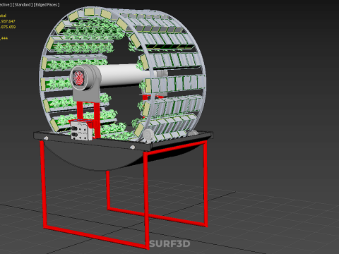 IOT CONTROL ROTARY HYDROPONIC GARDEN PLANT FARMING SYSTEM WHEEL Modello 3D