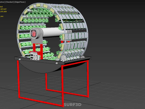 IOT CONTROL ROTARY HYDROPONIC GARDEN PLANT FARMING SYSTEM WHEEL 3D Model