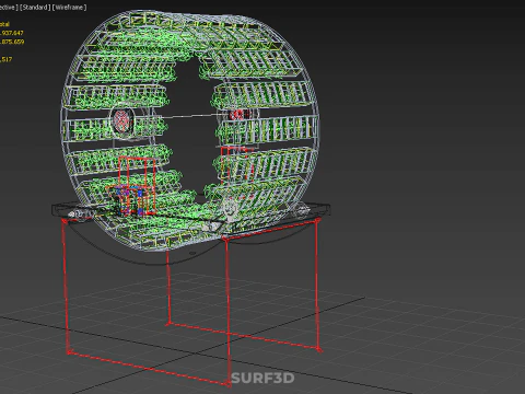 IOT CONTROL ROTARY HYDROPONIC GARDEN PLANT FARMING SYSTEM WHEEL 3D Model