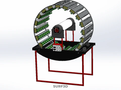 IOT CONTROL ROTARY HYDROPONIC GARDEN PLANT FARMING SYSTEM WHEEL 3D Model