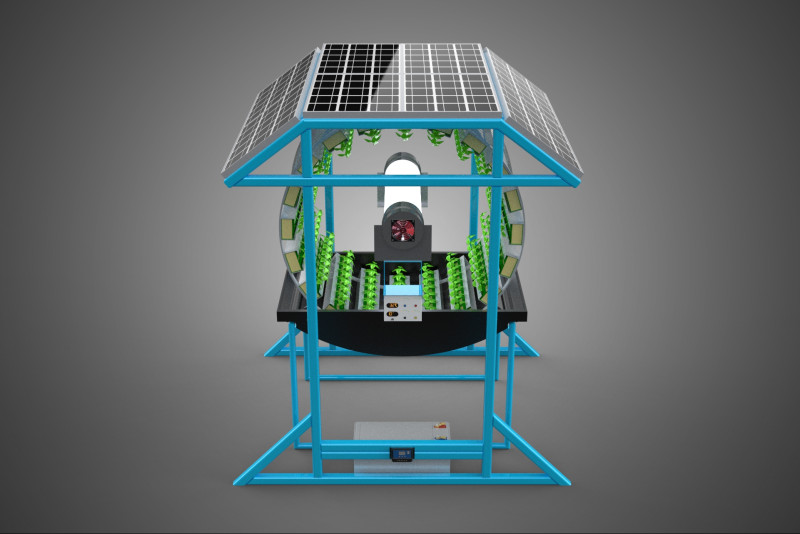 SOLAR PANEL IOT ROTARY HYDROPONIC GARDEN PLANT FARM SYSTEM WHEEL 3D Modell .c4d .max .obj .3ds .fbx .stl .blend